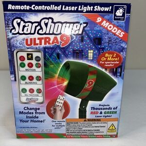 Star Tower 9 Pattern Christmas Projector Light with Remote Holiday Yard